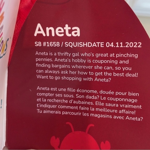 LAST NWT 8” Aneta the Lobster Valentine Squishmallow - Picture 4 of 4